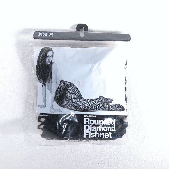 American Apparel Rounded Diamond Fishnet Pantyhose Women XS/S - Picture 1 of 5